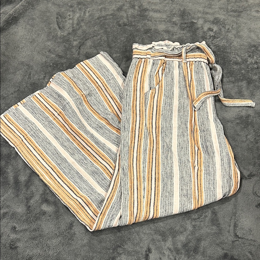 Jolt Pink, Navy & Mustard Striped Pants